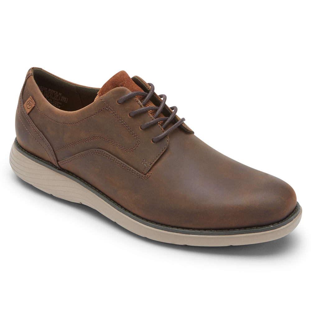 Rockport Mens Oxfords Brown - Garett Plain Toe - UK 914-LEKTBP